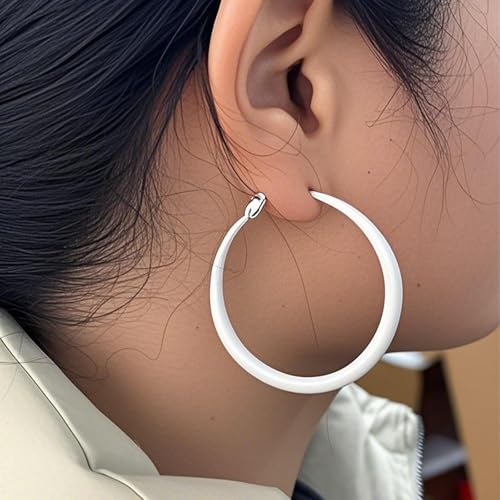 Colorful Hoop Earrings for Women 80s Hoop Earrings Neon Hoops Earring Colorful Matte Large Round Loop Earring 80s 90s Neon Jewelry for Women Accessories3