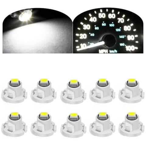 CUSMME T3 Neo Wedge Led Bulbs,Cluster Lights 3030 SMD Chip 8mm Base,Dash Instrument Xenon White Clock Light Check Engine Transmission HVAC AC Heater Climate Control Switch Indication Bulb Replacement Cover