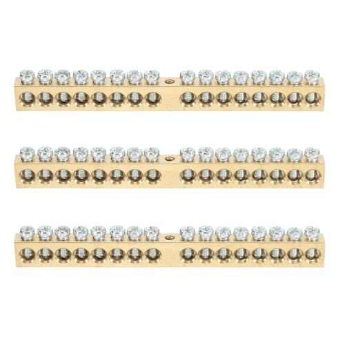 Barre de terre 16 positions M5 en laiton pour sécuriser vos tableaux électriques