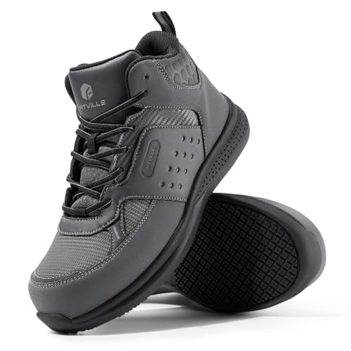 FitVille Wide Work Boots for Men Composite Toe Safety Work Shoes Slip-Resistant Work Boots Waterproof Lightweight - SteelCore4