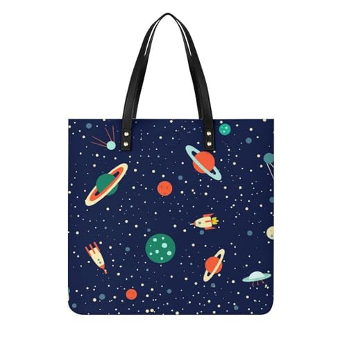 Sac à main shopper Planète Terre pour femme | Grand tote bag de voyage 39x39cm
