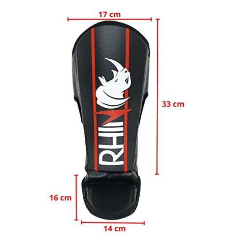Caneleira Protetor De Canela Muaythai Kickbxing - Rhino By Spank (PRETO)