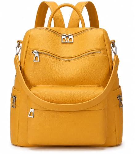 Image of Leather Backpack for Women | Large Capacity | College and Office use | PU Leather | shoulder bag for Ladies,