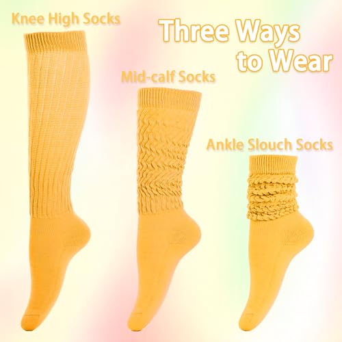 Image of Gvhntk Slouch Socks Women 80s 90s Scrunch Socks Extra Long Slouchy Sock Knee High Sock