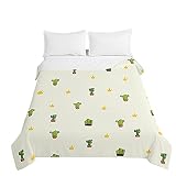 Chickwing Colcha de Verano Cubrecama Colcha Bouti, Cactus Estampada Edredón Manta de Dormitorio Suave Ligero Multiuso Colchas para Cama Infantil Individual Matrimonio (Corona,230x280cm)