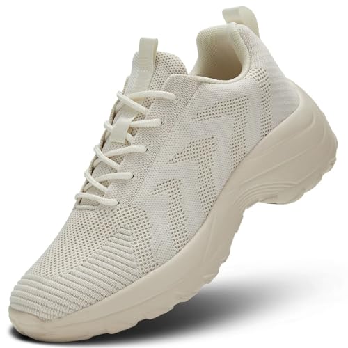 Image of Womens Walking Shoes Arch Support Non Slip Work Lace up Sneakers Breathable Lightweight Comfort Wedge Platform