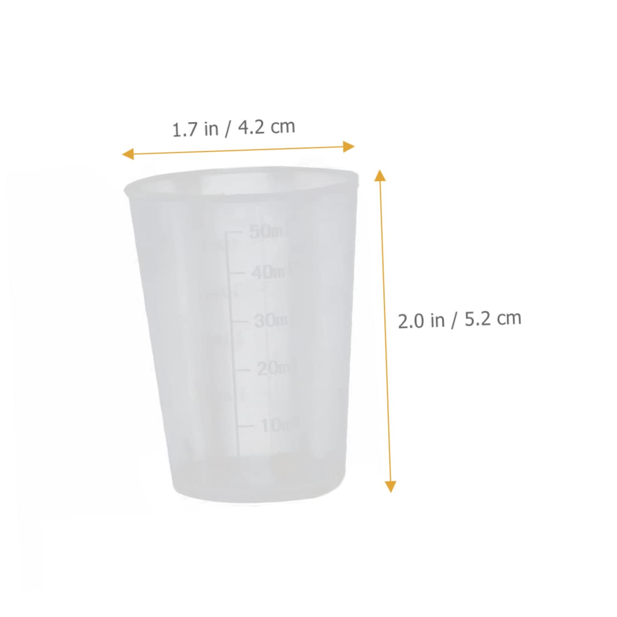 Tasse à Mesurer Transparente Pp 50 Pièces 50ml 100ml 200 Ml