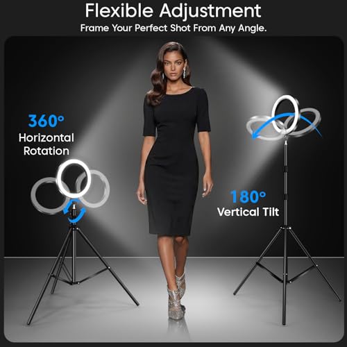 Image of Sounce 10 Inch LED Ring Light with 7 Feet Foldable Tripod Stand | 3 Colour Temperature Modes | Dimmable Lighting | for YouTube, TikTok, Vlogging, Photography & Makeup | Lightweight & Portable