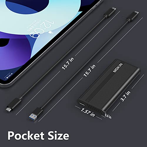 Mokin M.2 Nvme Sata Ssd Enclosure Adapter Tool-Free, Rtl9210B Chip, Usb C 3.1 Gen 2 10Gbps Nvme, 6Gbps Sata Pcie M-Key(B+M Key), External Solid State Drive Support Uasp Trim For 2242/2260/2280 Ssd #TOP7