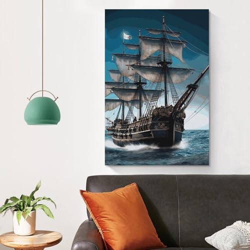 Toile murale bateau pirate BVNMT décoration esthétique salon - 4