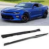 Painted Gloss Black ZL1 Style Side Skirt Rocker Panel Extension Compatible for 2016-2022 Chevy Camaro LT SS RS