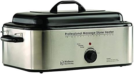 NRG Professional Hot Stone Heater with Analog Control, 18 Quarts - Stone Warmer Unit for Hot Stone Massage Therapy - Easy to Use Dial Temperature Control - Warms Up Quickly - Professional Grade