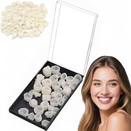 50PCS Temporary Crown Kit for Teeth Revitalize,Dental Temporary Tooth Cap Crown Veneers,Filler for Missing Broken Teeth,Oral Care for Temporary Crown,Tooth Repair Kit,False Tooth Dental Revitalize