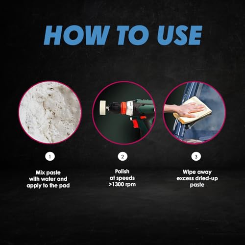 Image of Optical Grade Cerium Oxide 8oz Glass Repair Powder | Glass Window and Windshield Repair | Optical Grade, for use with Camera, Scope, Binocular Lens (8oz with 3 inch Felt Bob Wheel)