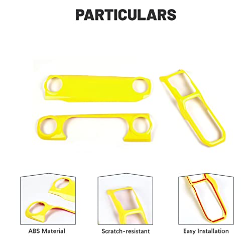 Rt-Tcz For Wrangler Jl Dash Trim Cover, Gear Shift Panel Trim For Jeep Wrangler Jl Jlu Gladiator Jt 2018 Up Yellow Interior Accessories 3Pcs #TOP2