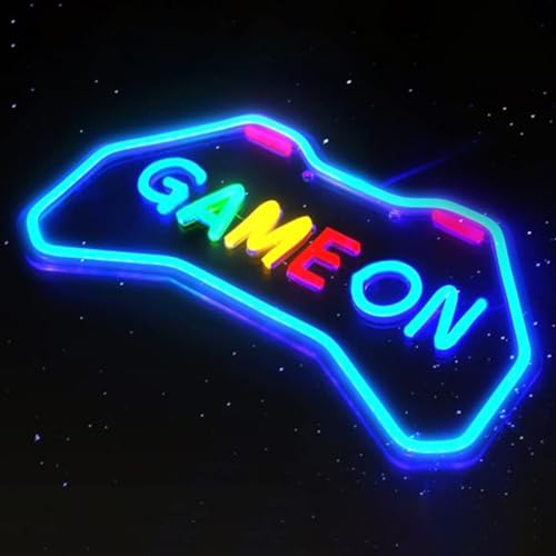 Image of LED Game Sign Game Zone Neon Signs Gaming Room Wall Art Decor Man Cave Lights Signs Gamer Home Bedroom Decoration USB Powered Brightness Adjustable
