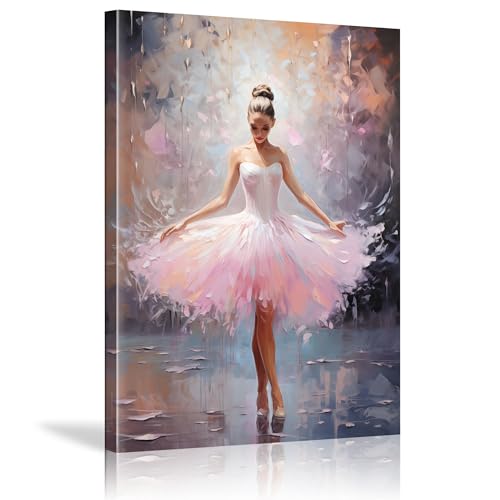 YAJNILUCK Tableau élégant de danseuse de ballet, femme dansant, toile murale, affiches et impressions, peintures, décoration d'appartement, de maison, 30 x 50 cm (12...