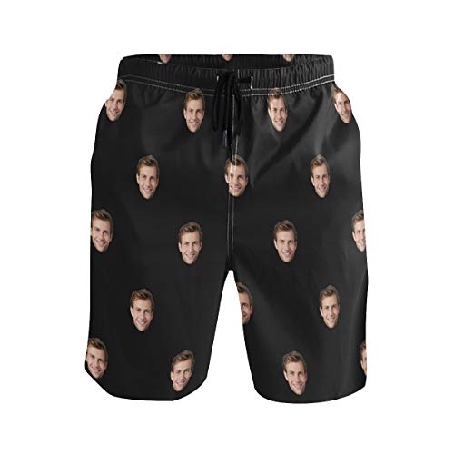 Custom Mens Swim Trunks Short, Custom Face Swim Shorts Board Shorts for Men Personalized