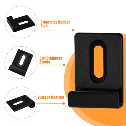 Image of 10Pcs Metal Mirror Clips with Rubber Pads, 304 Stainless Steels Wide Channel Mirror Frameless Hardware Hanger Hooks Retainer Holder Clips Kit for Frameless Mounting Wall Mirror Tile Billboard Display