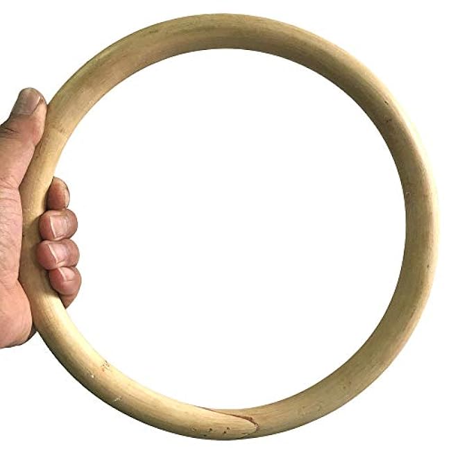 Wing Chun Rattan Ring (11 Inch) Natural Wood Wing Tsun Kung Fu Wrist Hand Legs Strength Martial Arts Training Equipment