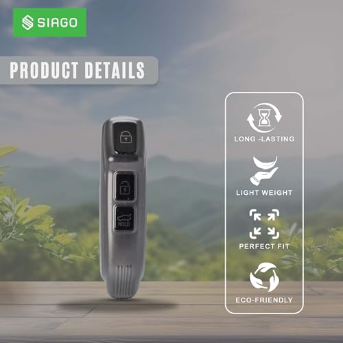 Image of SIAGO TPU Key Cover and Round Key Chain Compatible with Kia Seltos 2023 2024 HTE 3 Button Flip Key (Grey)