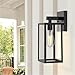 MAXvolador Outdoor Wall Sconce, Exterior Waterproof Wall Lantern Light Fixtures, Black Porch Lights with Toughened Glass Shade, Anti-Rust E26 Socket Front Door Mount Lighting, 2 Pack