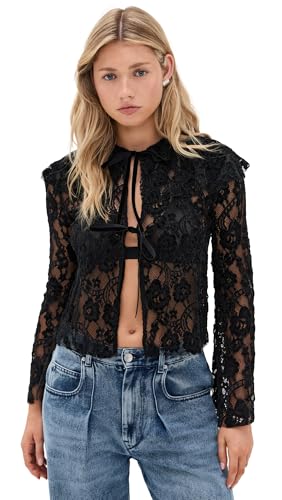 ALOHAS Women's Tolpa Velvet Lace Wine Blouse