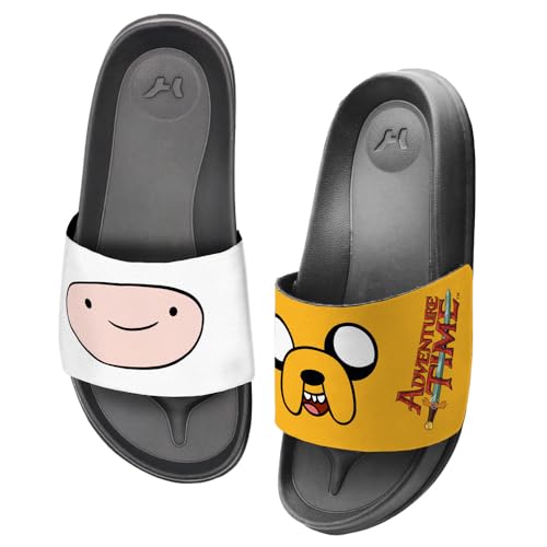 Popfunk Adventure Time Finn Jake Faces Unisex Adult Slides Adjustable Flip Flop Sandals Officially Licensed Hypd Slydr Switch™3