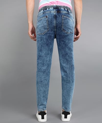 Image of Urbano Fashion Men Mid Rise Regular Fit Washed Jogger Jeans Stretchable