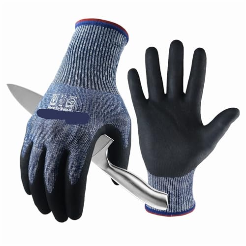 Guantes anticortes talla L resistentes para trabajos pesados con espuma de nitrilo 5