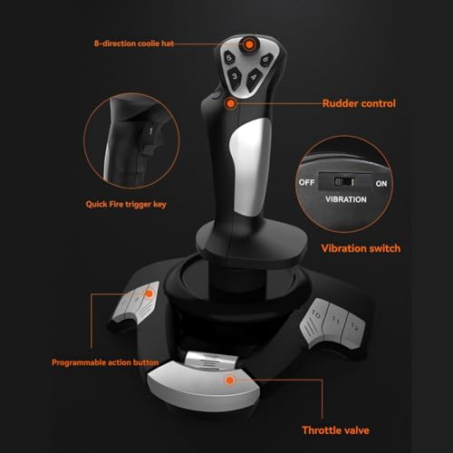 Eouayoree F16 Aviation Simulated Flight Stick Joystick for Windows PC - Image 4