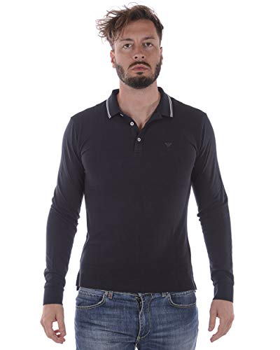 Emporio Armani Long Sleeve Polo Navy SM