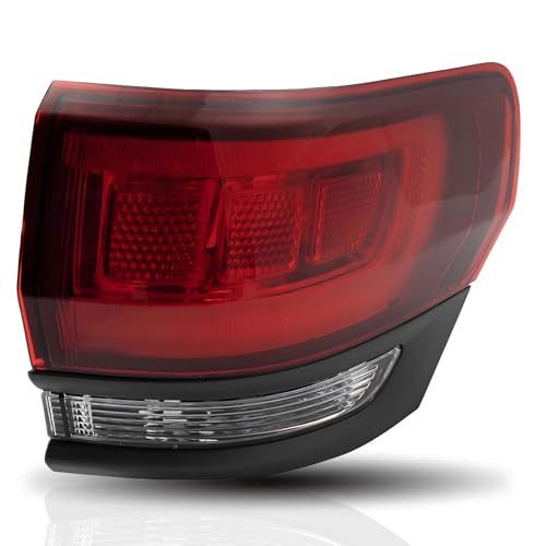 corkiauto Tail Lights Assembly Compatible with 2014-2022 Jeep Grand Cherokee Right Passenger Side Outer Rear Light, Replace OE#68236104AC, Black Frame