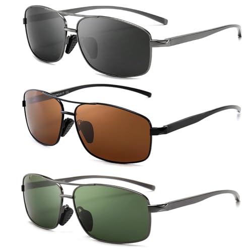 Image of SUNGAIT UV protection Ultra Lightweight Rectangular Polarized Sunglasses