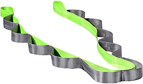 Acupoint Yoga Stretching Strap With Loops 12-Loop Exercise Strap for Physical Therapy, Flexibility, Pilates, Dance, Gymnastics, Recovery, Workout - Non-Elastic Premium-Woven Nylon Stretch Band