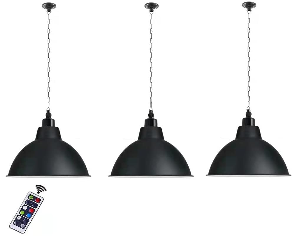 Draagbare Hanglamp Werkt op Batterijen, Oplaadbare Hanglamp met Afstandsbediening, Draadloze Hanglamp Kroonluchter Lantaarn Zwart voor Binnen Buiten Tuin Veranda Patio (Size : 2 pack