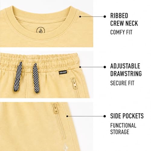 Image of Volcom Toddler Baby Boy Shorts Set - 2 Piece Short Sleeve Graphic Tees and Shorts Infant Toddler Little Boys Summer Outfits