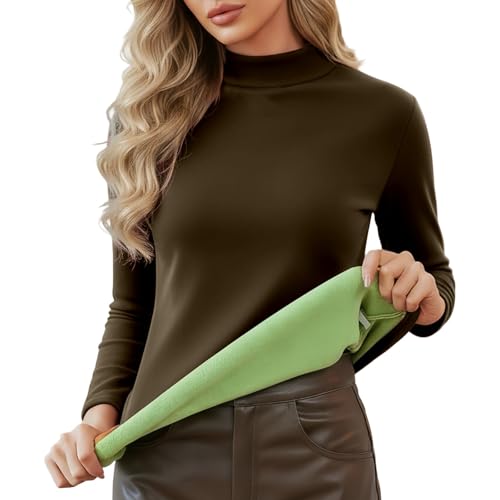 Camiseta Térmica Mujer Manga Larga Cuello en Elástica con Agujeros para Los Pulgares Tops Deportivo de Invierno para el Frío Estilo Versátil Calidad Duradera Ideal para Cualquier Ocasión Invierno
