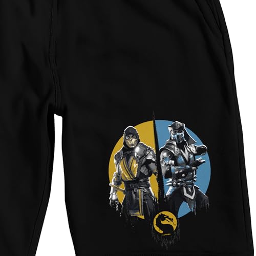 Bioworld Mortal Kombat Klassic Characters Men's Black Sleep Pajama Shorts2