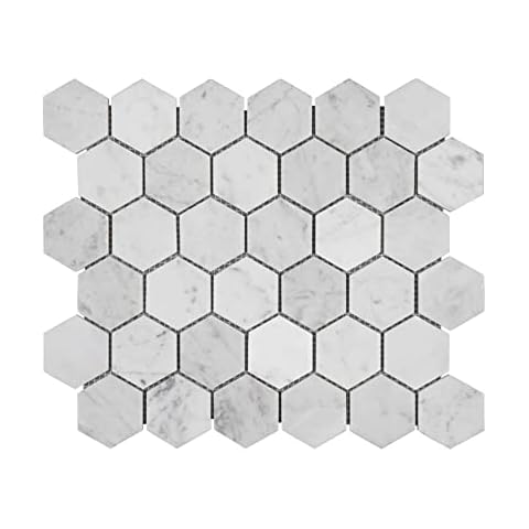 Adolif Carrara White Marble Mosaic Tile Cover