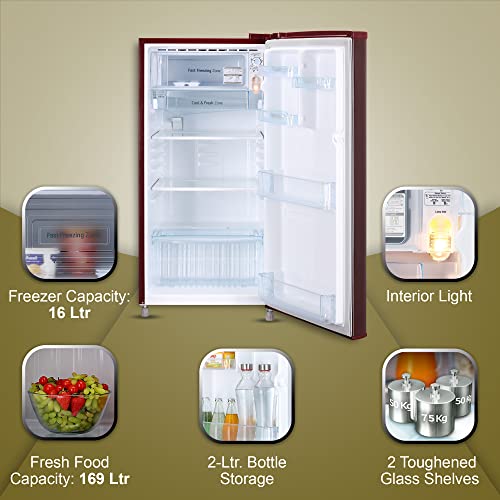 Image of LG 185 L 3 Direct-Cool Single-Door Refrigerator Appliance (GL-B199OSED, Scarlet Euphoria, Fastest Ice Making, 2023 Model)