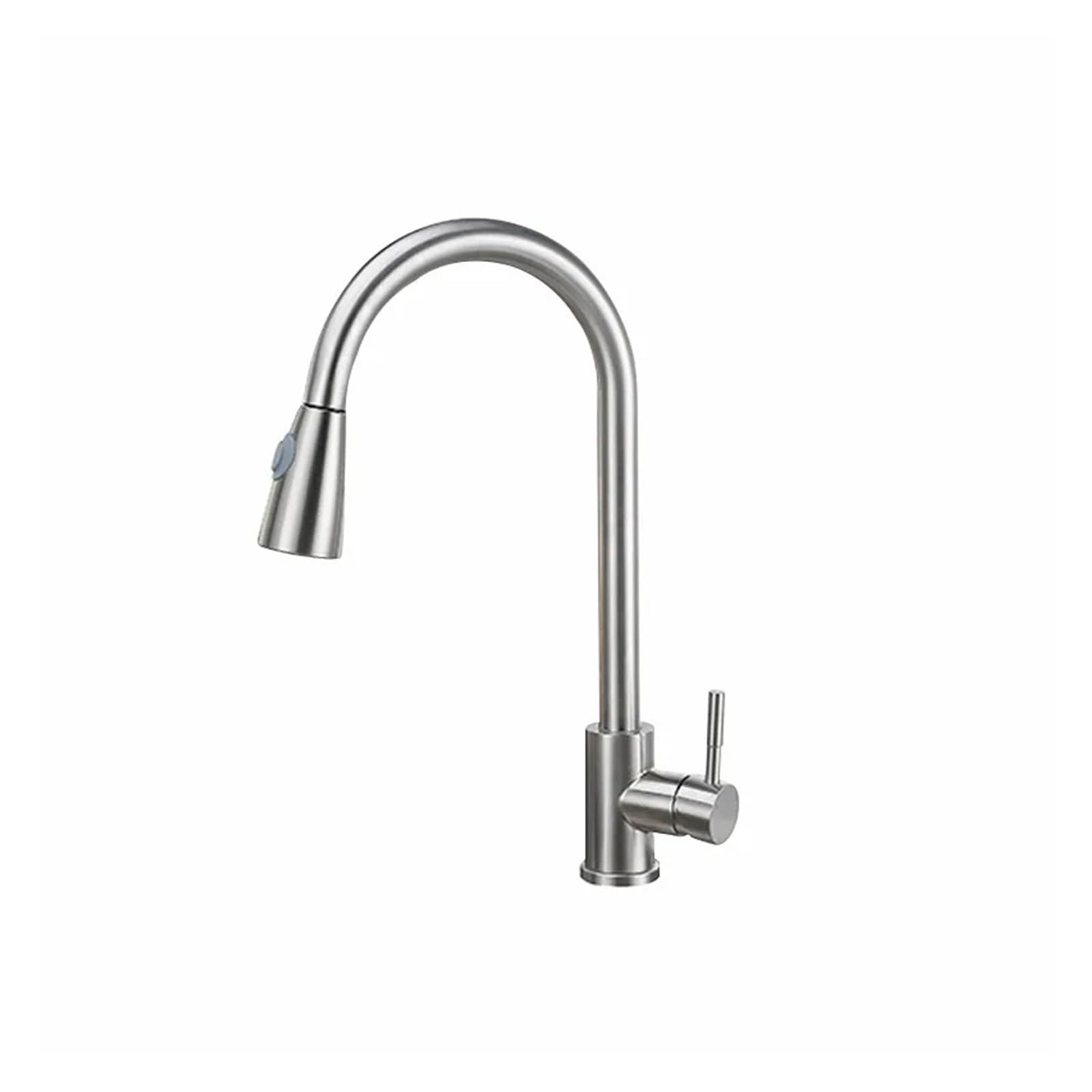 Soywim 2 Brushed Nickel Kitchen Faucet Single Hole Pull Out Spout Sink Mixer Tap, Stream Sprayer Head Chrome/Black,High-Pressure Resistant(2)