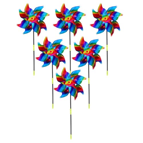 VINTORKY 6 Pezzi Girandole Riflettenti da Spaventapasseri per Uccelli Decorazioni Esterni Ruote Rotanti per Patio e Cortile Design e Resistente Agenti Atmosferici