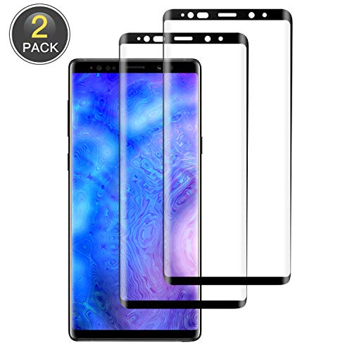 Wiestoung Protector de Pantalla para Samsung Galaxy Note 9, [2 Pack] 3D Curvo Full-Cover Cristal Templado Alta Definicion, 9H Dureza, Resistente a Arañazos,Vidrio Templado para Galaxy Note 9