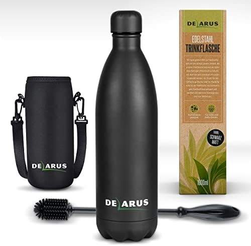 Wenco Trinkflasche Edelstahl 1L - Isoliert Auslaufsicher Blau BPA Frei