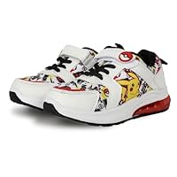 Kids Boys Pokemon Light-Up Trainers Official Licensed Pikachu Shoes with LED - Pokemon 29029 Trainers 1 UK White
