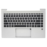 Jxjslp Capa superior de substituição para apoio para as mãos para laptop HP Probook 440 445 G9 Series Notebook 35.6 cm, conjunto de teclado sem retroiluminação N01286-001 prata