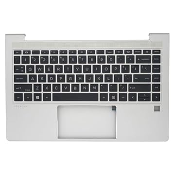 Jxjslp Capa superior de substituição para apoio para as mãos para laptop HP Probook 440 445 G9 Series Notebook 35.6 cm, conjunto de teclado sem retroiluminação N01286-001 prata