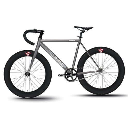 Guidon route et roues pignon fixe 700C mono-vitesse avec frein - 7