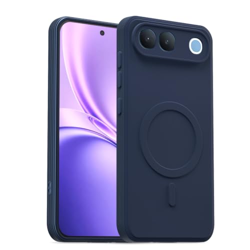 Image of Outlouders Back Cover for Vivo S2 5G | Soft Matte Silicone | Slim Fit | Magnetic-Safe Logo Design (Magnetic-Safe Not Compatible) | Shockproof | Camera Protection Bumper Case (Blue)